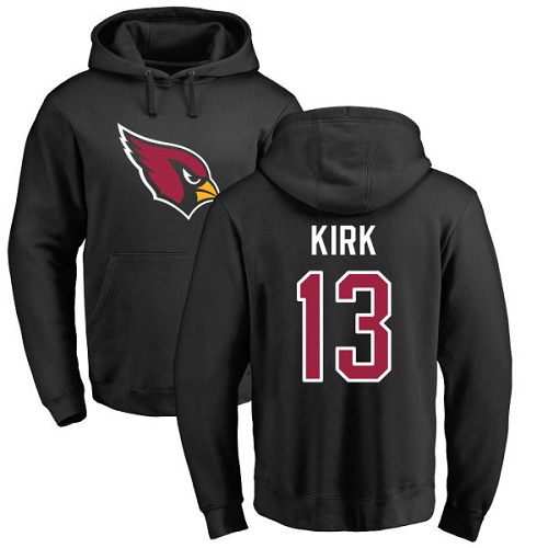 Arizona Cardinals Men Black Christian Kirk Name And Number Logo NFL Football #13 Pullover Hoodie Sweatshirts